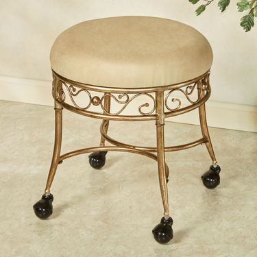 Madden Cushioned Vanity Stool Golden BronzeImage