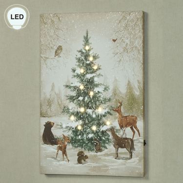Woodland Friends LED Canvas Wall Art NaturalImage