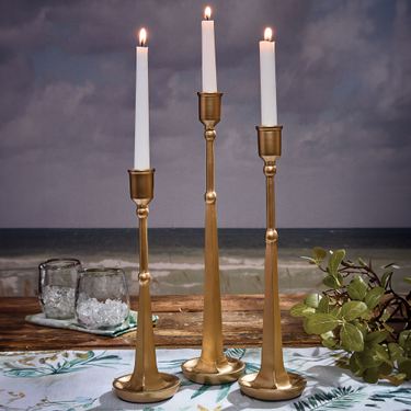 Aviva Taper Candleholders Gold Set of ThreeImage