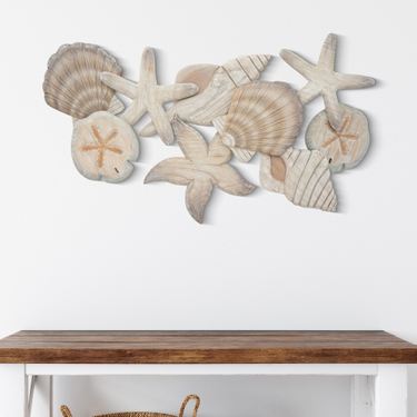 Shell Cluster Wall Art Sculpture WhitewashImage