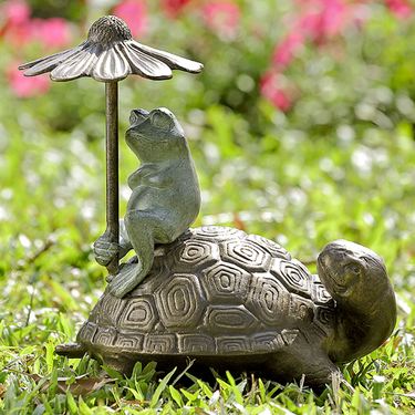 Ride Sharing Key Safe Garden Sculpture Verdi BronzeImage