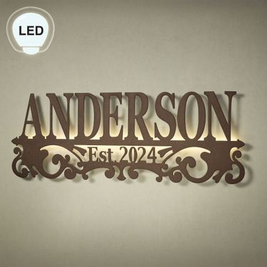 Lucius LED Established Personalized Wall Art SignImage