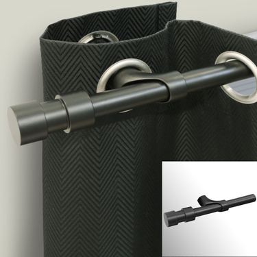 Esra Wraparound Curtain Rod Set BlackImage