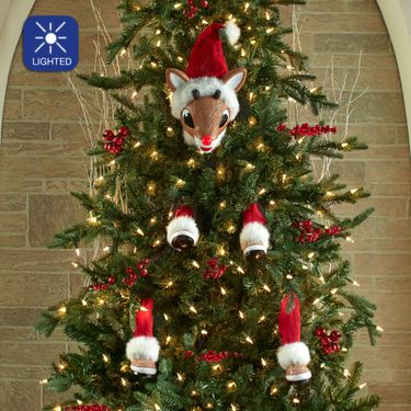 Rudolph in a Cinch Tree Topper Red Set of FiveImage