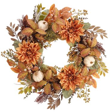 Fall Dahlia Wreath Multi WarmImage