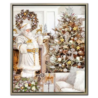 Christmas Visit Framed Canvas Wall Art Multi WarmImage