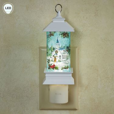 Winter Church Shimmer LED Nightlight WhiteImage