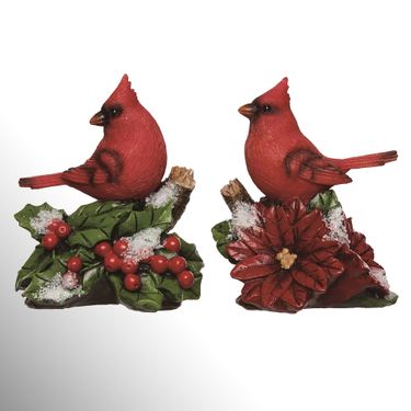 Christmas Cardinal Figurines Red Set of TwoImage