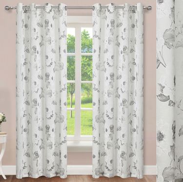 Bascomb Semi Sheer Wide Grommet Curtain Pair 104 x 84Image