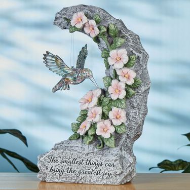 Hummingbird Garden Statue GrayImage