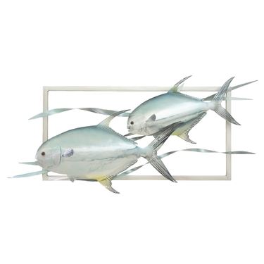 Permit Fish Pair Framed Wall Art BlueImage