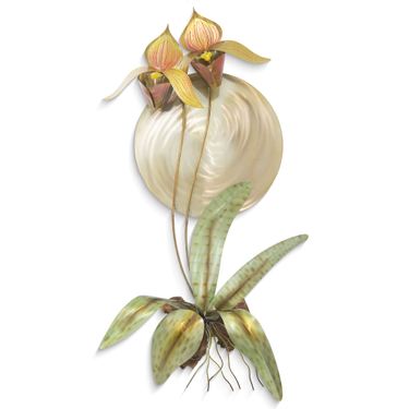Orchids in Moonlight Wall Sculpture Multi MetallicImage