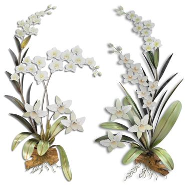 Orchid Wall Sculpture White LeftImage