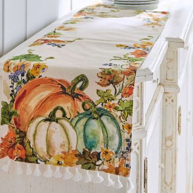 Pumpkins on the Vine Table Runner Multi Warm 14 x 90Image