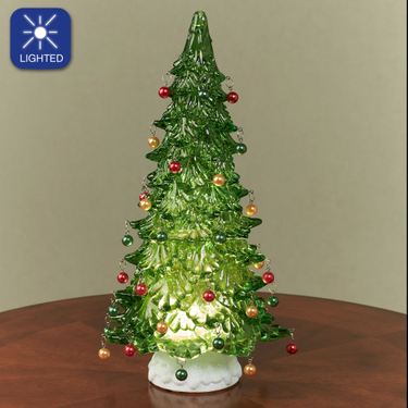 Holiday Tree Swirl Water Globe GreenImage
