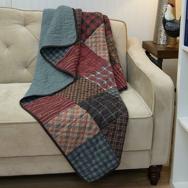 Appalachia Plaid Patchwork Throw Blanket Multi Warm 50 x 60Image