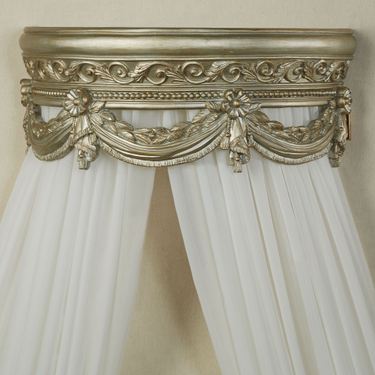 Swag and Bow Wall Teester Bed Crown PlatinumImage