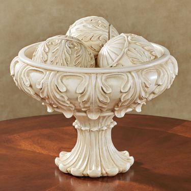 Acassia Decorative Centerpiece Bowl Only Antique WhiteImage