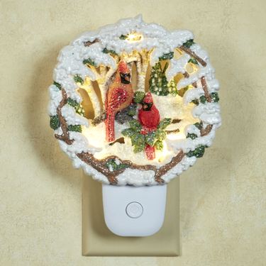 Cardinal Winter Scene Nightlight WhiteImage