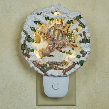 Deer Winter Scene Nightlight WhiteImage