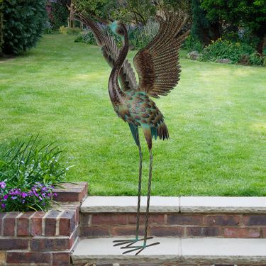 Wings Up Dance Crane Sculpture BronzeImage