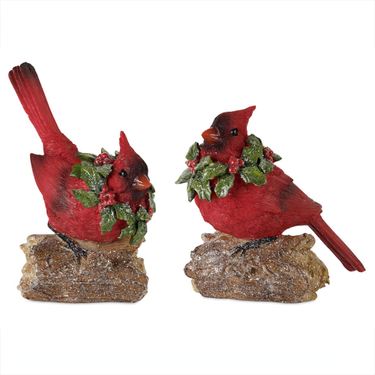 Holiday Cardinal Tabletop Accents Red Set of TwoImage