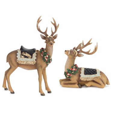 Noble Reindeer Figures Brown Set of TwoImage