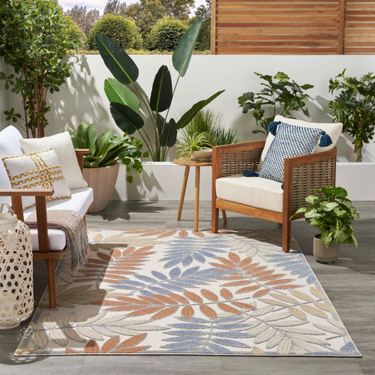 Tropical Oasis Rectangle Rug Multi WarmImage