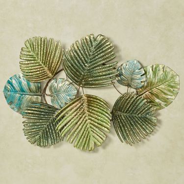 Tropical Leaf Collage Wall Art GreenImage