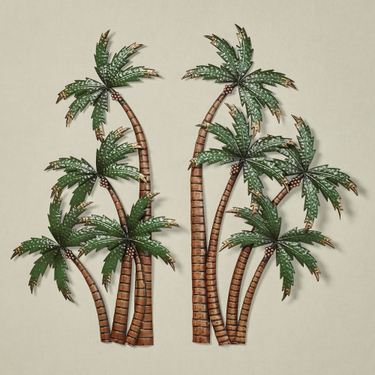 Palm Trees Wall Art Green Set of TwoImage