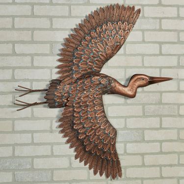 Heron Journey Wall Art Aged BronzeImage