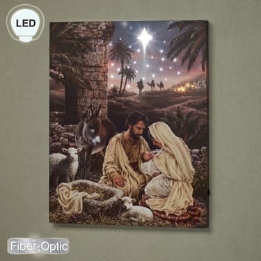 Jesus Is Lord Lighted Canvas Wall Art Multi WarmImage