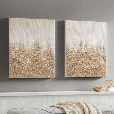 Aura Canvas Wall Art Gold Set of TwoImage