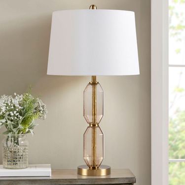 Zirconia Faceted Glass Table Lamp Sienna BrownImage