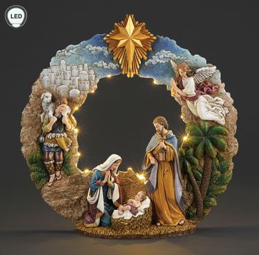 Holy Family Lighted Table Sculpture Multi WarmImage