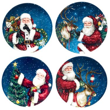 Santas Secret Dessert Plates Multi Earth Set of FourImage