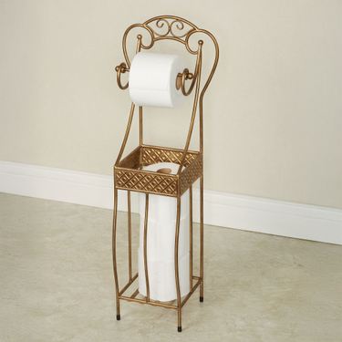 Lanora Toilet Paper Holder Stand Aged GoldImage