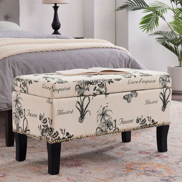 Botanical Storage Bench CreamImage