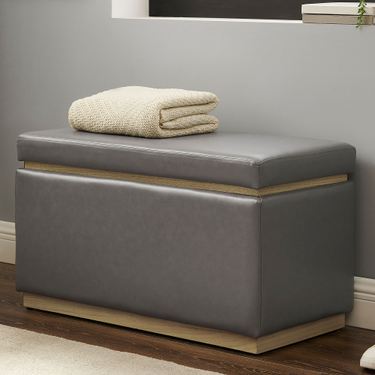 Eli Rectangle Storage Bench GrayImage