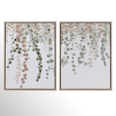 Eucalyptus Canvas Wall Art Green Set of TwoImage
