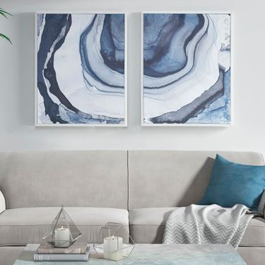 Rio Diptych Canvas Wall Art Blue/White Set of TwoImage