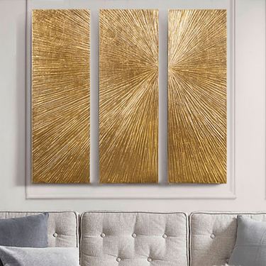 Yves Wall Art Gold Set of ThreeImage