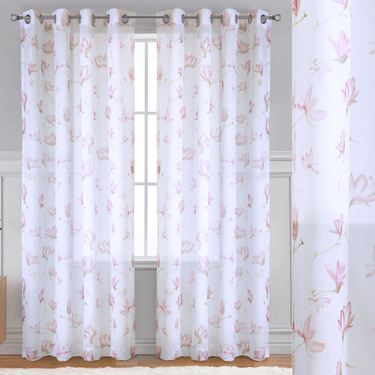 Welton Semi Sheer Grommet Curtain Panel WhiteImage