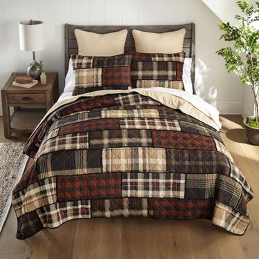 LJ Plaid Patchwork Mini Quilt Set Multi WarmImage