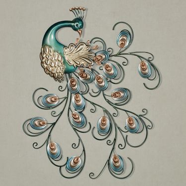 Pretty Peacock Wall Art Multi MetallicImage