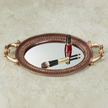 Palecia Mirrored Vanity Tray BurgundyImage