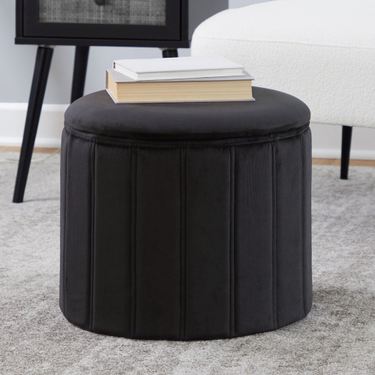 Lindsey Storage Ottoman BlackImage