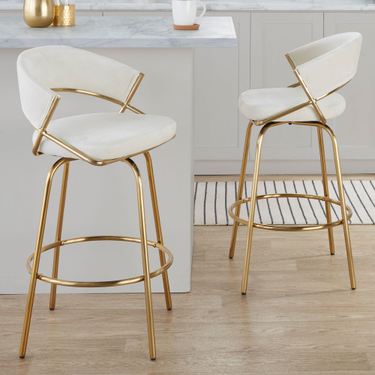 Yoko Counter Stools Off White Set of TwoImage