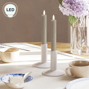 Deluxe Home Art LED Taper Candles Sand Set of TwoImage