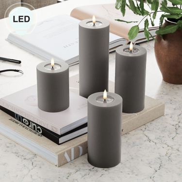 Deluxe Home Art LED Pillar Candle GrayImage